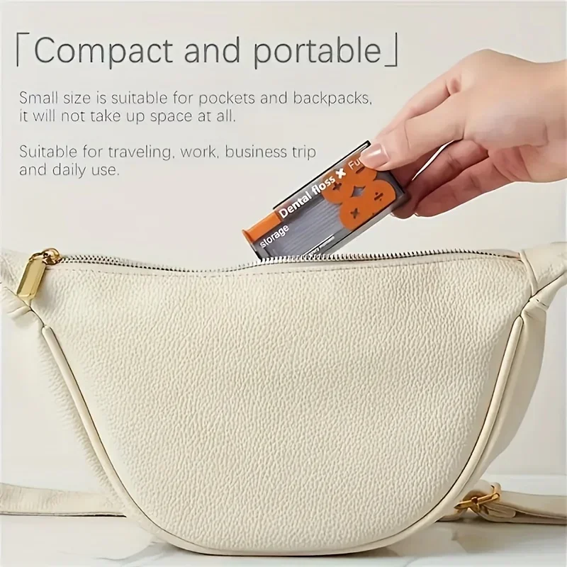Dental Floss Mini Pop-up Dispenser Portable Automatic Floss Picks Case Refillable Toothpick Container Travel Oral Care Kit Box