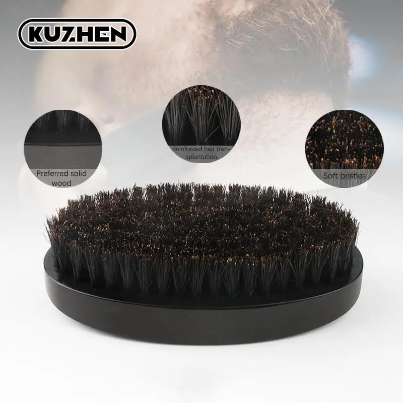 Professional Soft Boar Bristle Wood Beard Brush Hairdresser Shaving Brush Comb Men Mustache Comb Kit With Gift Bag Hair Comb Set