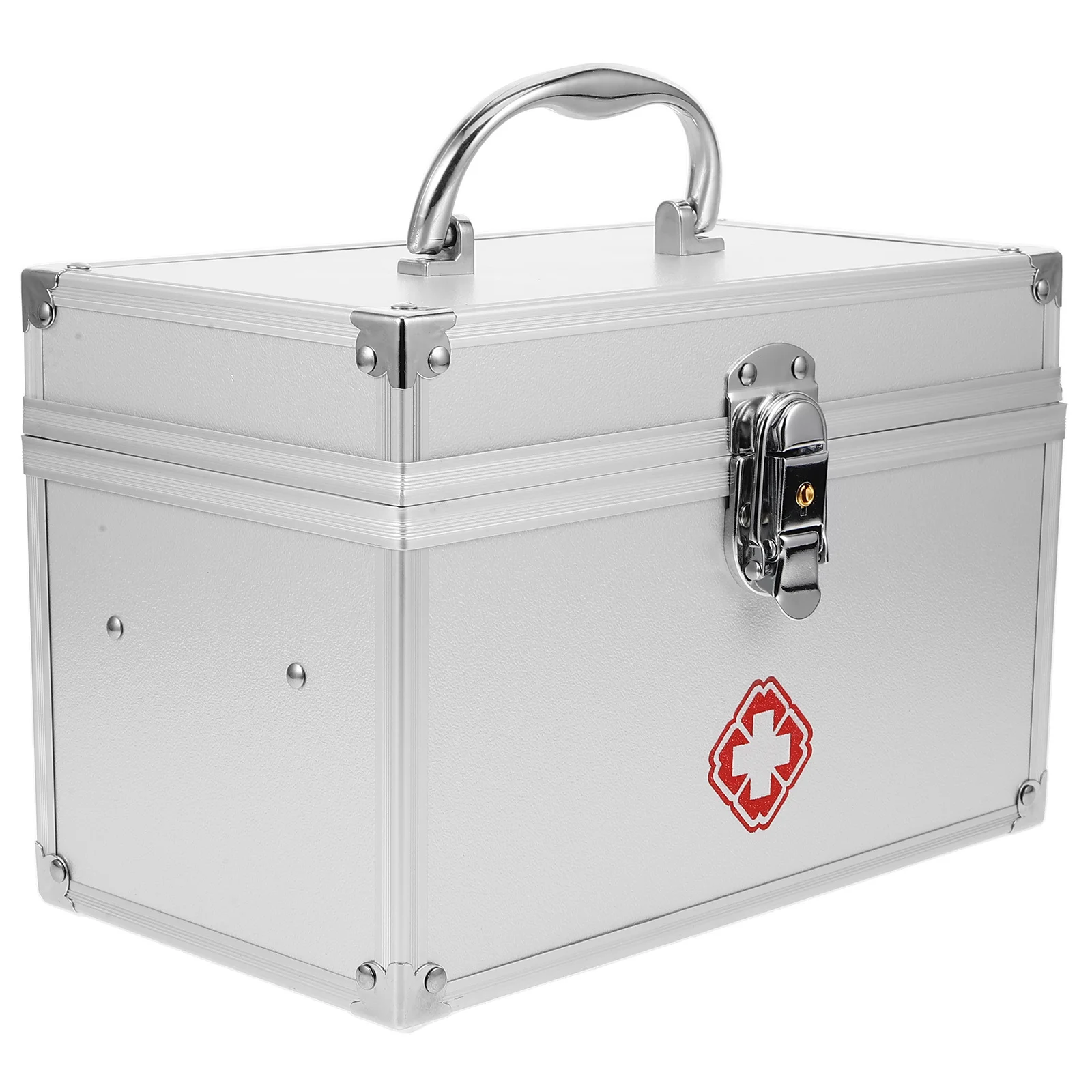 First Aid Box Large Capacity Portable Medicine Storage Organizer Sturdy Leakproof Handle Design for Home Outdoor Emergency Use