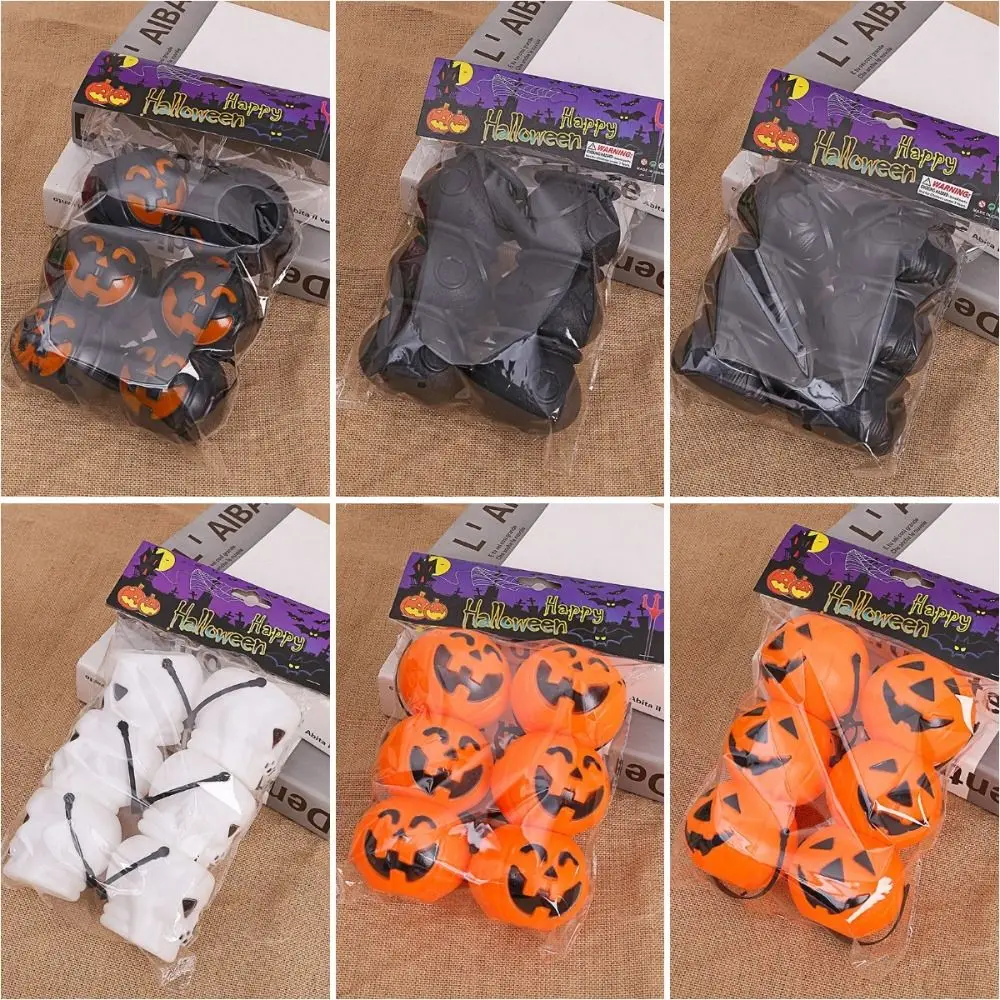 Halloween abóbora balde com alça, baldes de plástico, 6 pcs/set