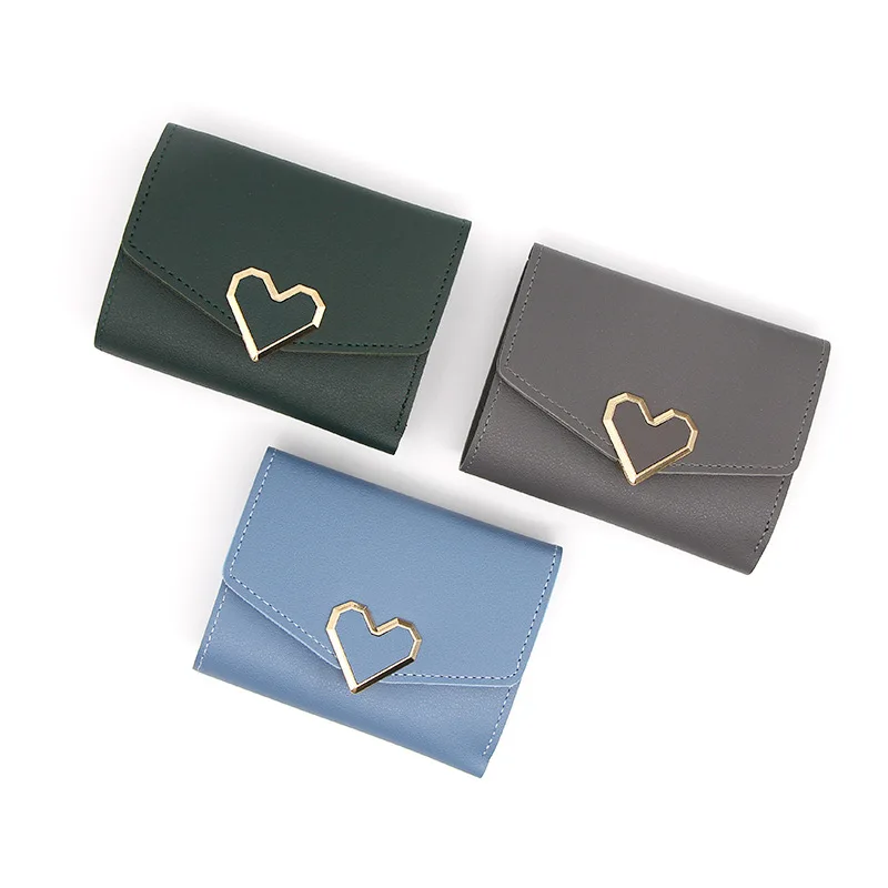 Personalized and Fashionable Women's Short Wallet , Heart-shaped and Versatile Short Bag Change Card Bag