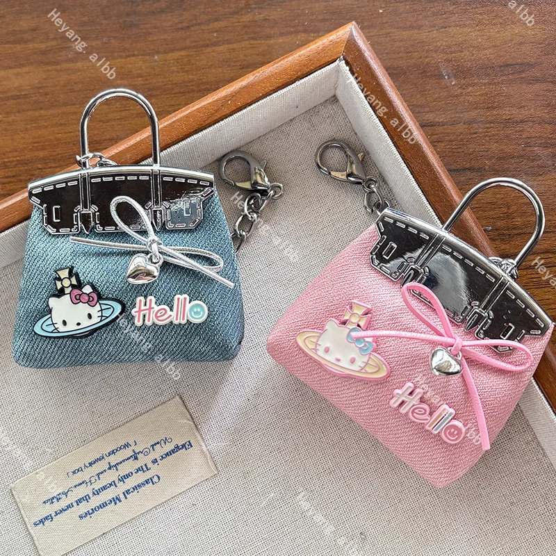 

Anime Hello Kitty Ladies Bag Pendant Metal Chain Versatile Decorative Pendant Coin Purse Girl's Jewelry Cartoon Kt Cat Handbag