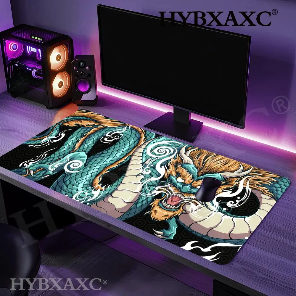 HYBXAXC Mythic Dragon Desk Mat Gaming Mouse Pad, Fantasy Desk Decor, RPG Setup Aesthetic, Non-Slip Keyboard Mat, Gift for Gamers
