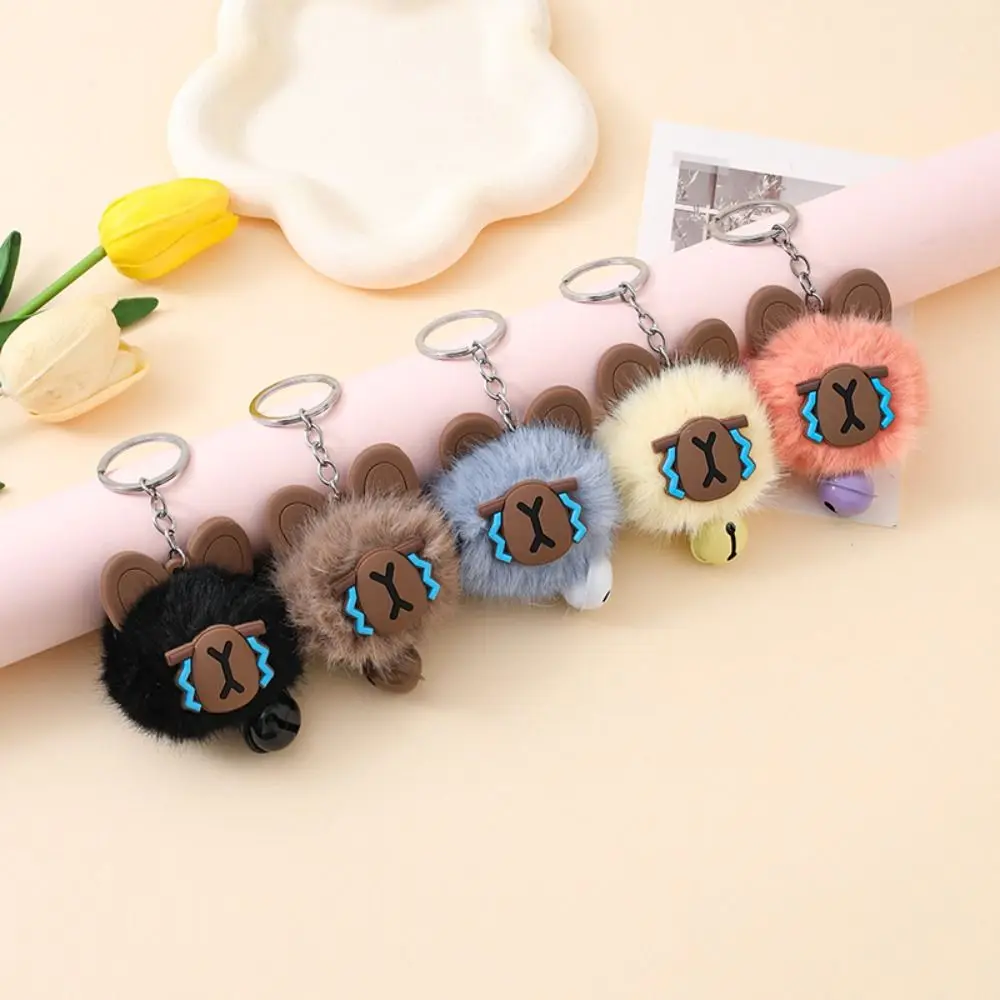 Fashion Rabbit Fur Capybara Fur Keychain Dog Hairy Bunny Key Ring Alloy Ring Sweet Fluffy Capybara Pendant Jewelry Gifts