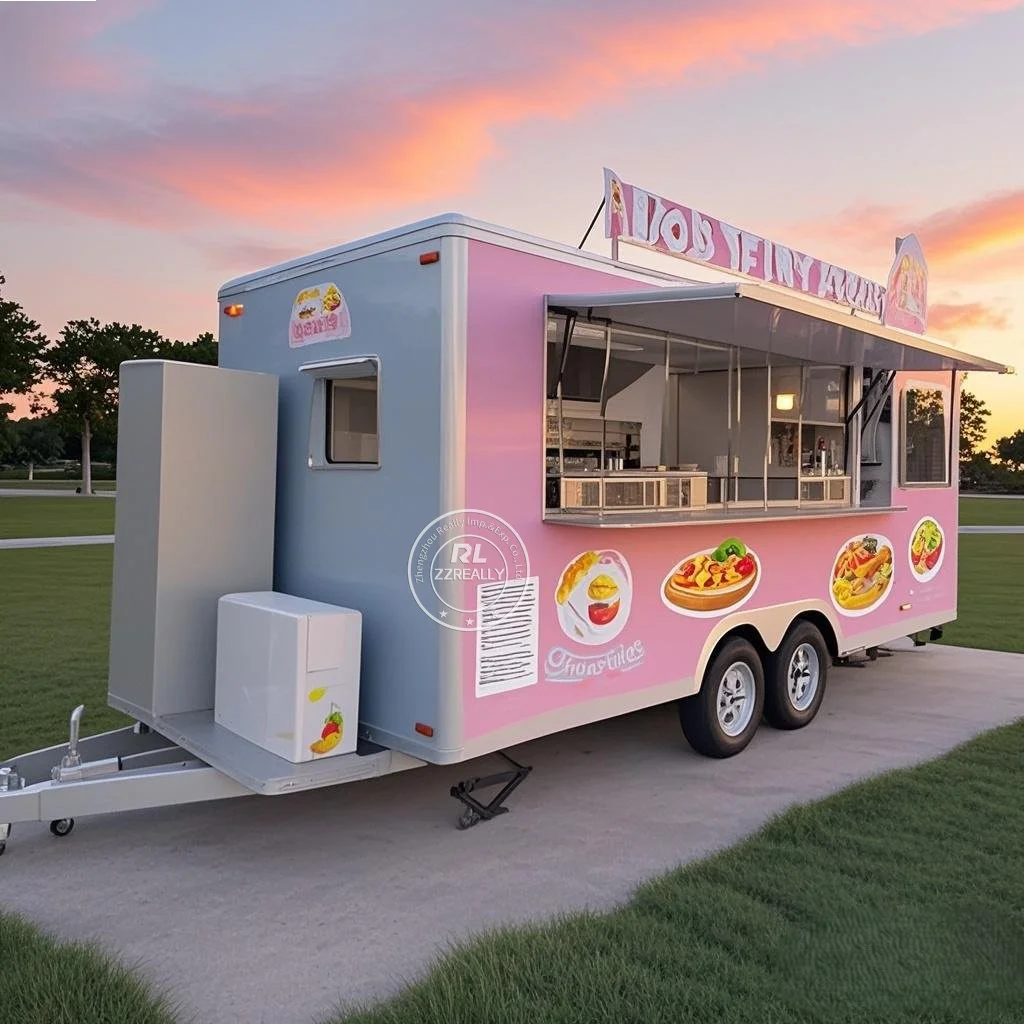 

2025 Popular Customizable 4m Food Trailer Pizza Burger Ice Cream Coffee Cart Factory Price Food Truck