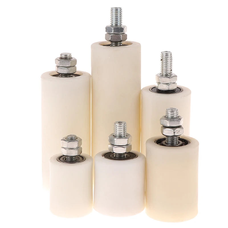 عجلة نايلون قوية من الفولاذ المقاوم للصدأ 304، محمل مدمج، دعامة باب منزلق، عجلة مسار توجيه؛ تدوم أطول