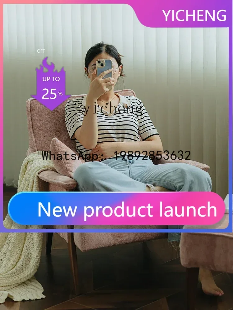 

6 Retro Leisure Chair Fabric Single Lazy Sofa Living Room Balcony Plaid Couch Chair