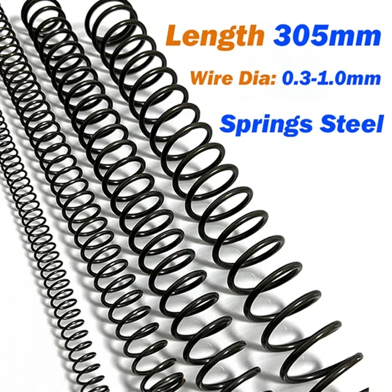 Length 305mm Springs Steel Y-type Compression Spring Steel Pressure Springs Wire Dia 0.3/0.4/0.5/0.6/0.7/0.8/0.9/1.0mm