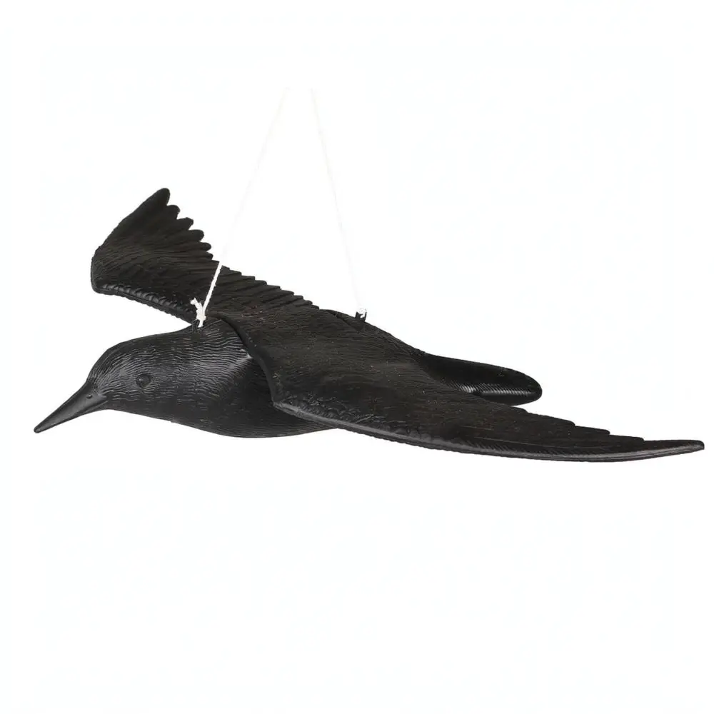 Realistic Crow Decoy Bird Scarer Garden Ornament Outdoor Yard Repellent Statue Halloween Decoration Animal Sculpture