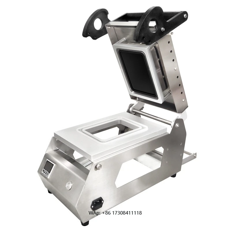 Manual tray food square box small kitchenware sealing machine fast food takeaway cream cake fried chicken burger packaging