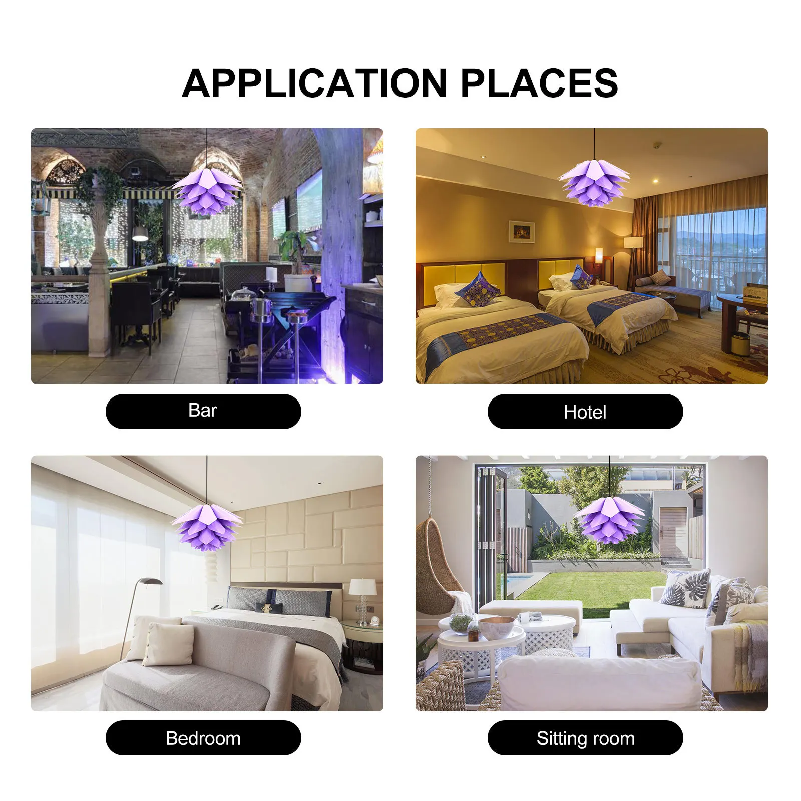 

Durable PP Lotus Lampshade Creative Design Suitable for Most Lamps Home Decor Stylish Accessory Lotus Chandelier Lampshade