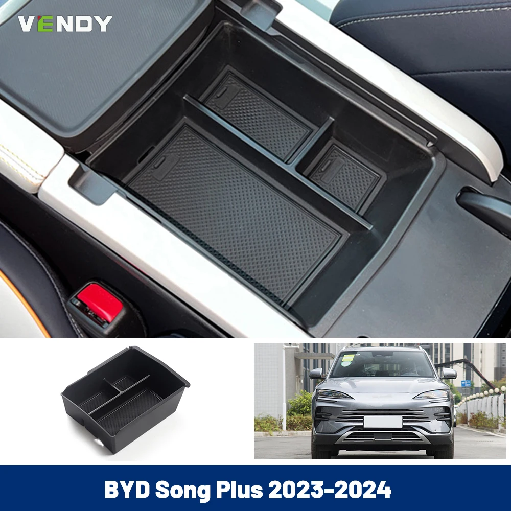 

Car Center Armrest Storage Box For BYD Song Plus Champion Edition 2023 2024 Container Glove Tray Organizer Case Accessories