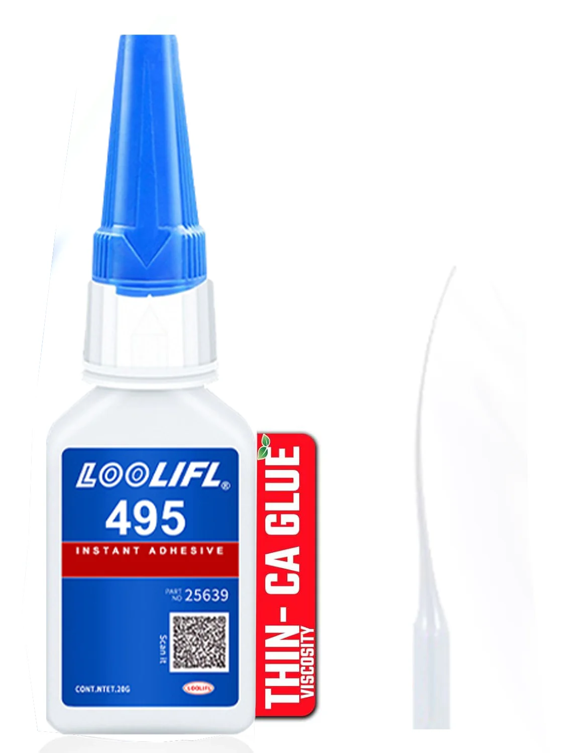 495 la colla super resistente bianca trasparente da 20 ml ad asciugatura rapida è adatta per legno, pelle e ceramica e è facile da usare.