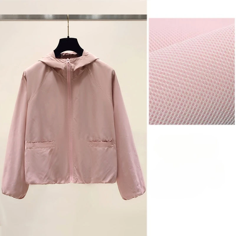 

Women Summer Solid Color Loose Fit Sunscreen Clothing Jacket Female New Appear Thin Hooded Long Sleeved Sunscreen Clothing Coat