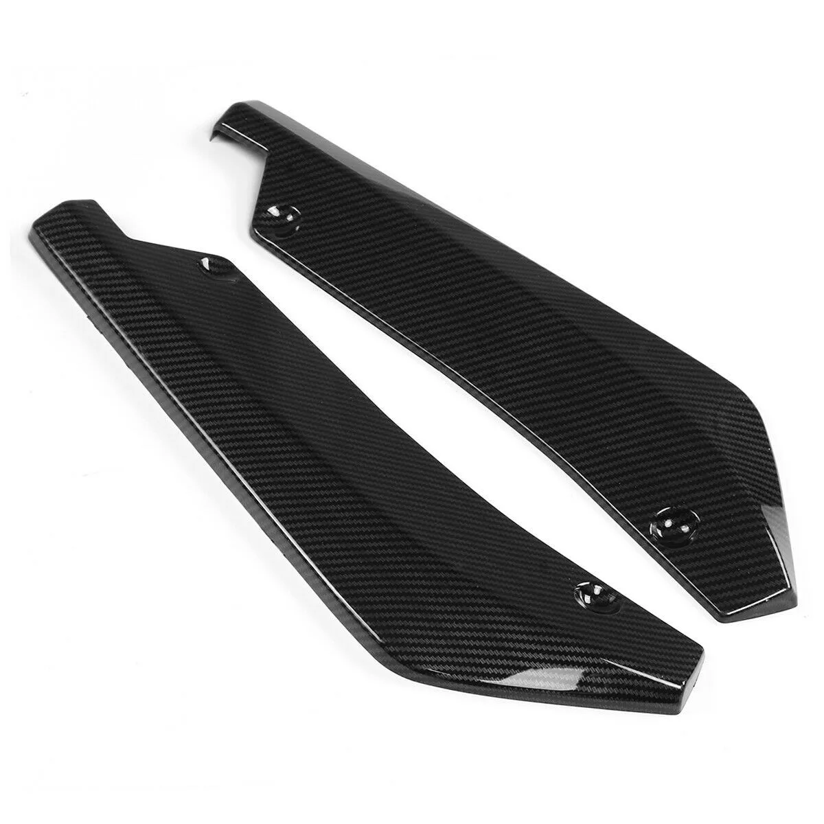 Plastic Lip Wrap Angle Splitters Racing Sport Looking UV Protected Coating 2pcs Set Carbon Fiber Diffuser Canards
