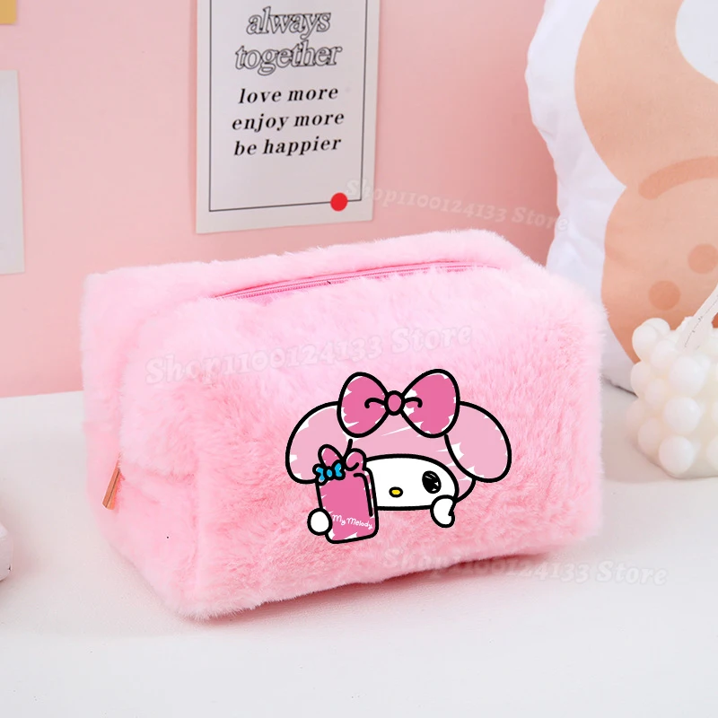Borsa per il trucco della ragazza Melody Cute Anime Print Borsa per cosmetici da ufficio morbida da donna Borsa da viaggio portatile per bambini Moneta Kawaii nella custodia per il trucco