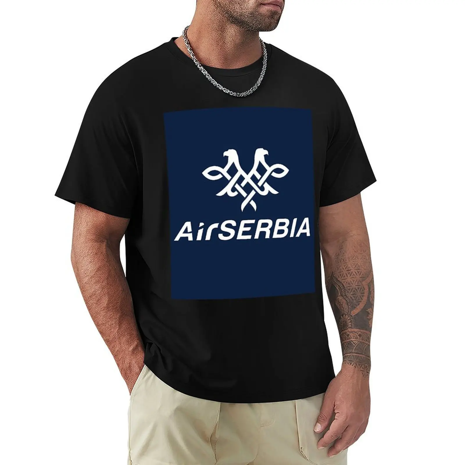 

Air Serbia Logo T-Shirt oversize t-shirts man aesthetic clothes plain Men's t-shirt