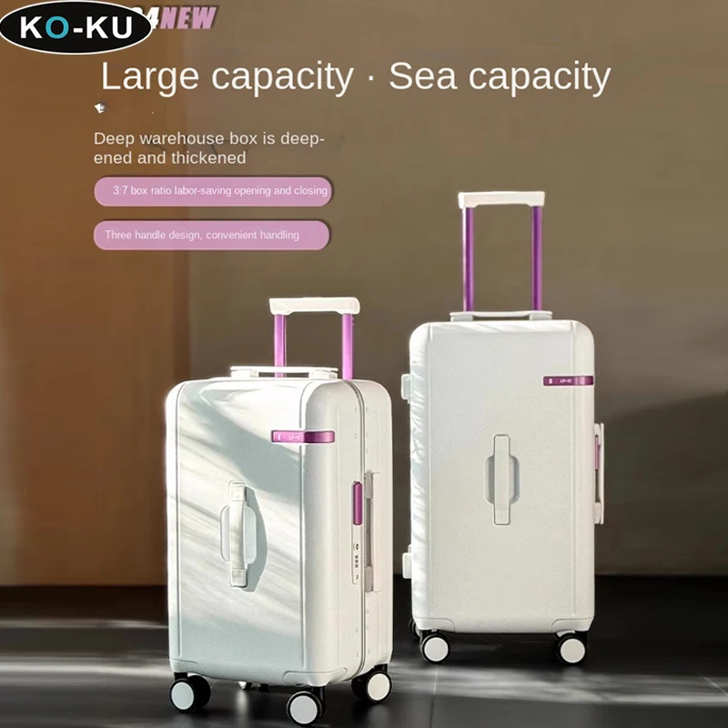 

KO-KU Large-capacity Luggage 2024 New 24-inch Password Box Thickened Suitcase 20-Inch Boarding Box Spelling Colour Trolley Case