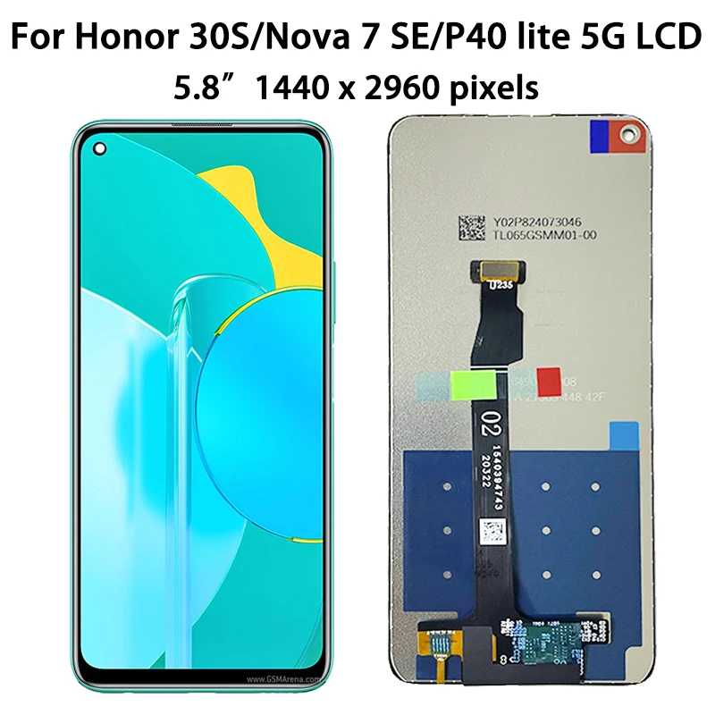 6.5“nova 7 SE CDY-AN00 Display For Huawei P40 Lite 5G CDY-NX9A lcd Touch Panel Screen Digitizer For Honor 30S CDY-AN90 LCD Frame image 3