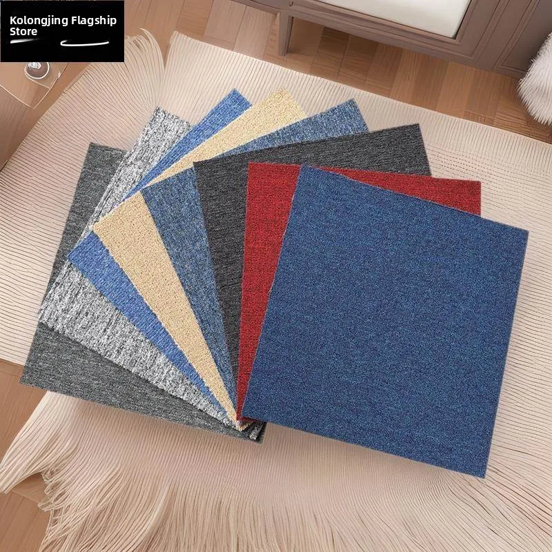 Commercial Office Hotel Carpet Customizable Stripe Pattern Block Patchwork Rug Machine Woven Polypropylene Square Shape