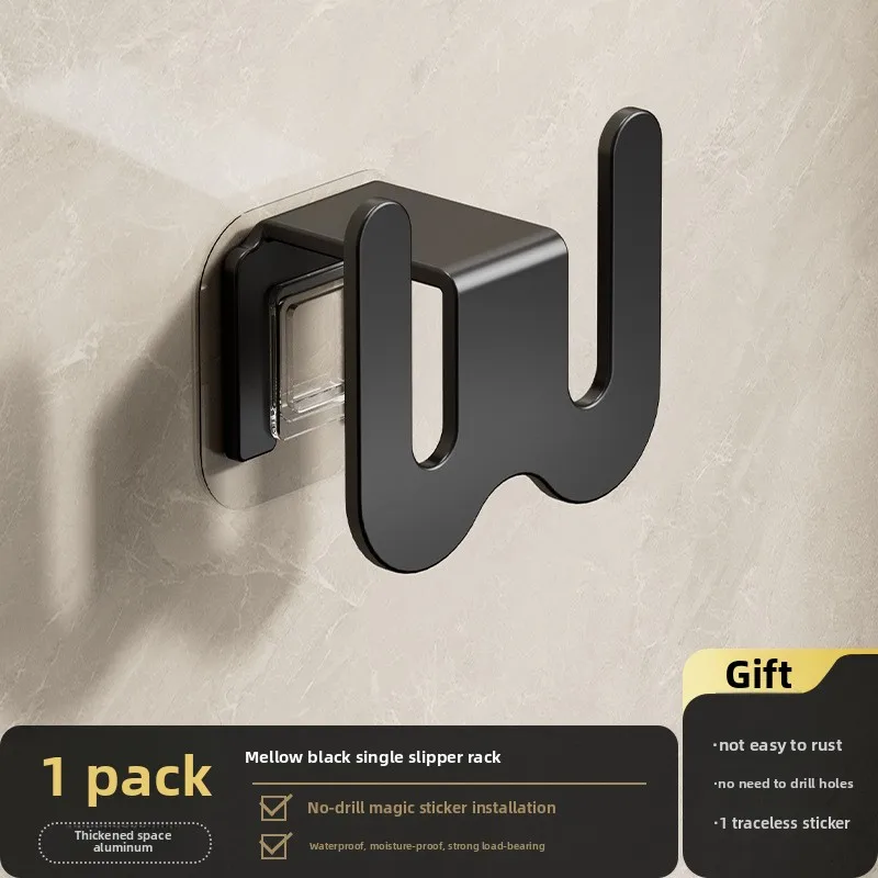 

Non perforated stainless steel slipper hook bathroom and toilet storage rack, simple anti slip slipper hanging rack