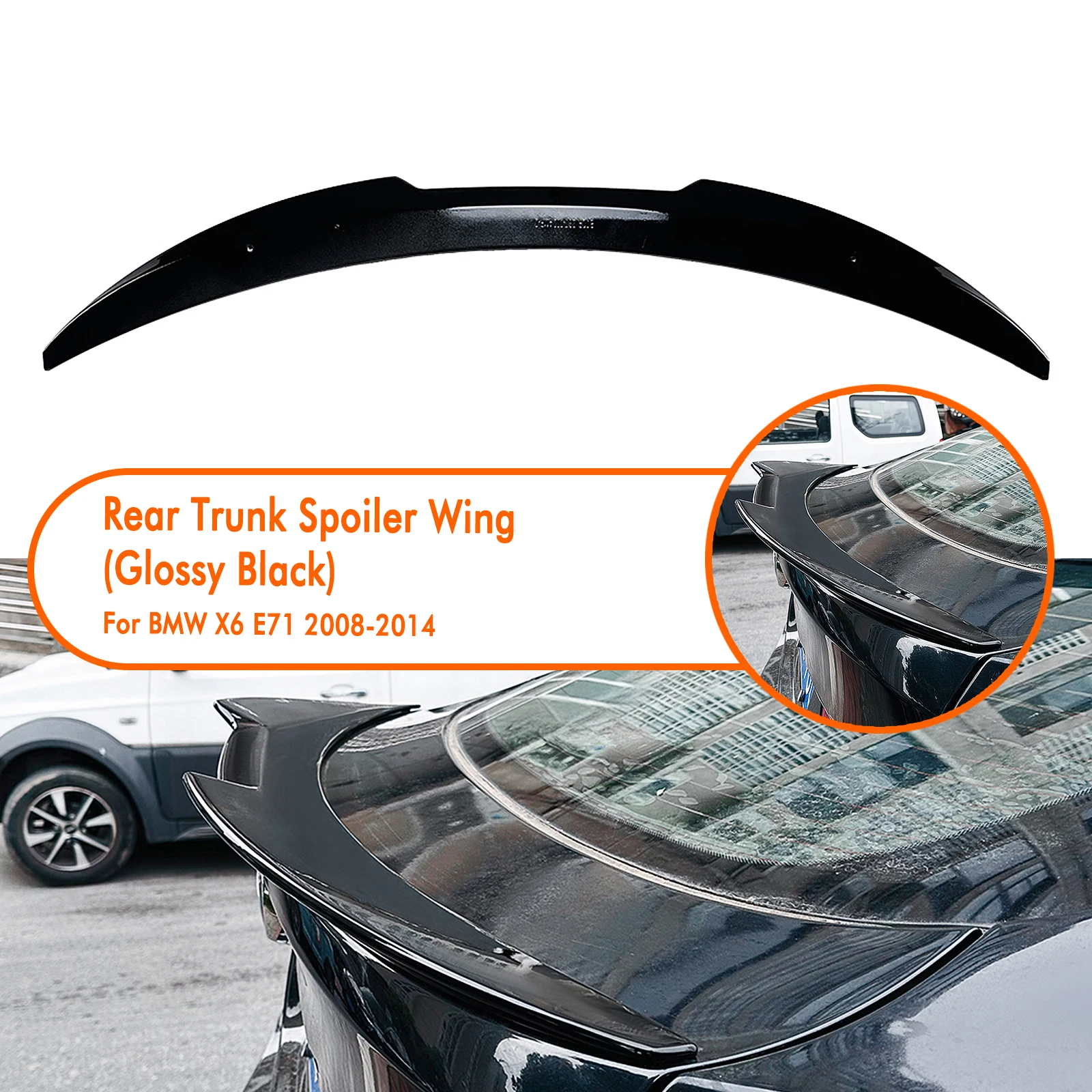 Rear Trunk Spoiler Wing Lip Splitter For BMW X Series X6 E71 2008 2009 2010 2011 2012 2013 2014