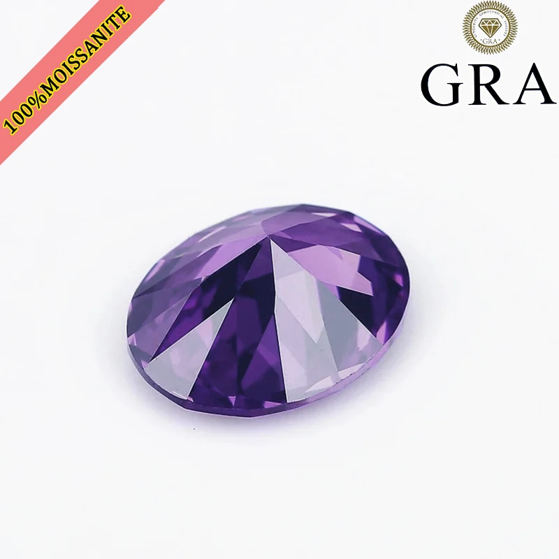 

Imperial Purple Oval Cut Moissanite Stone keizer paarse kleur Lab gemaakt diamant Diy maken materialen GRA certificaat