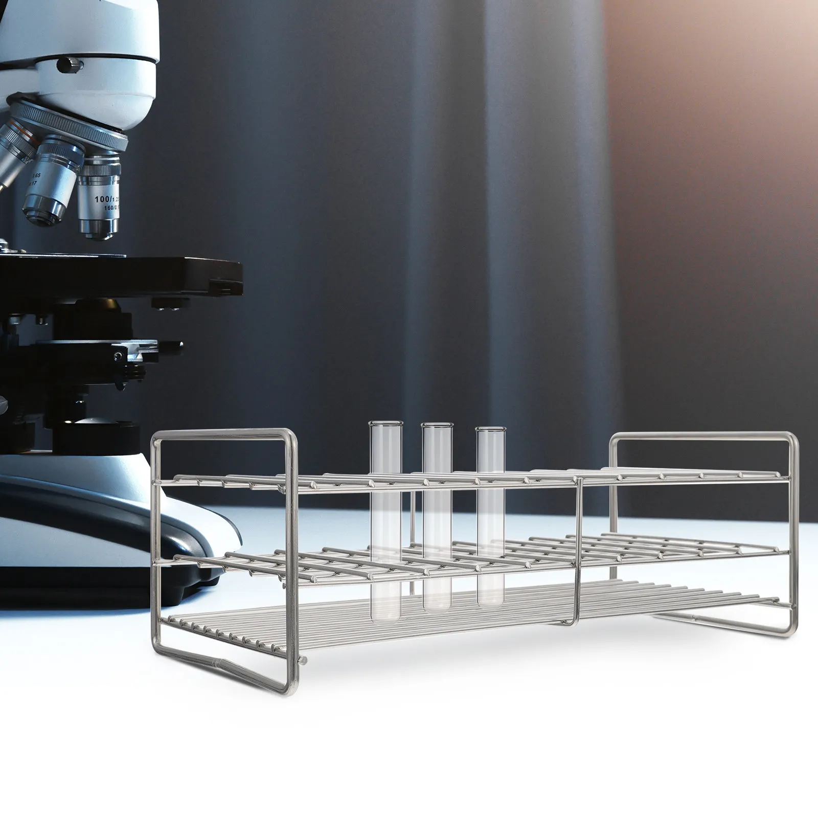 1pc 50 Holes Square Test Tube Rack Three-Tier Lab Supply For Beads Candy Jewelry Making Experiment Scientific Holder Teaching view 4