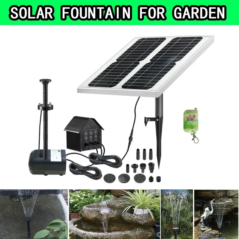 Solar Powered Fountain Centrifugal Water Pump with Battery Solar Landscape Garden Fountain