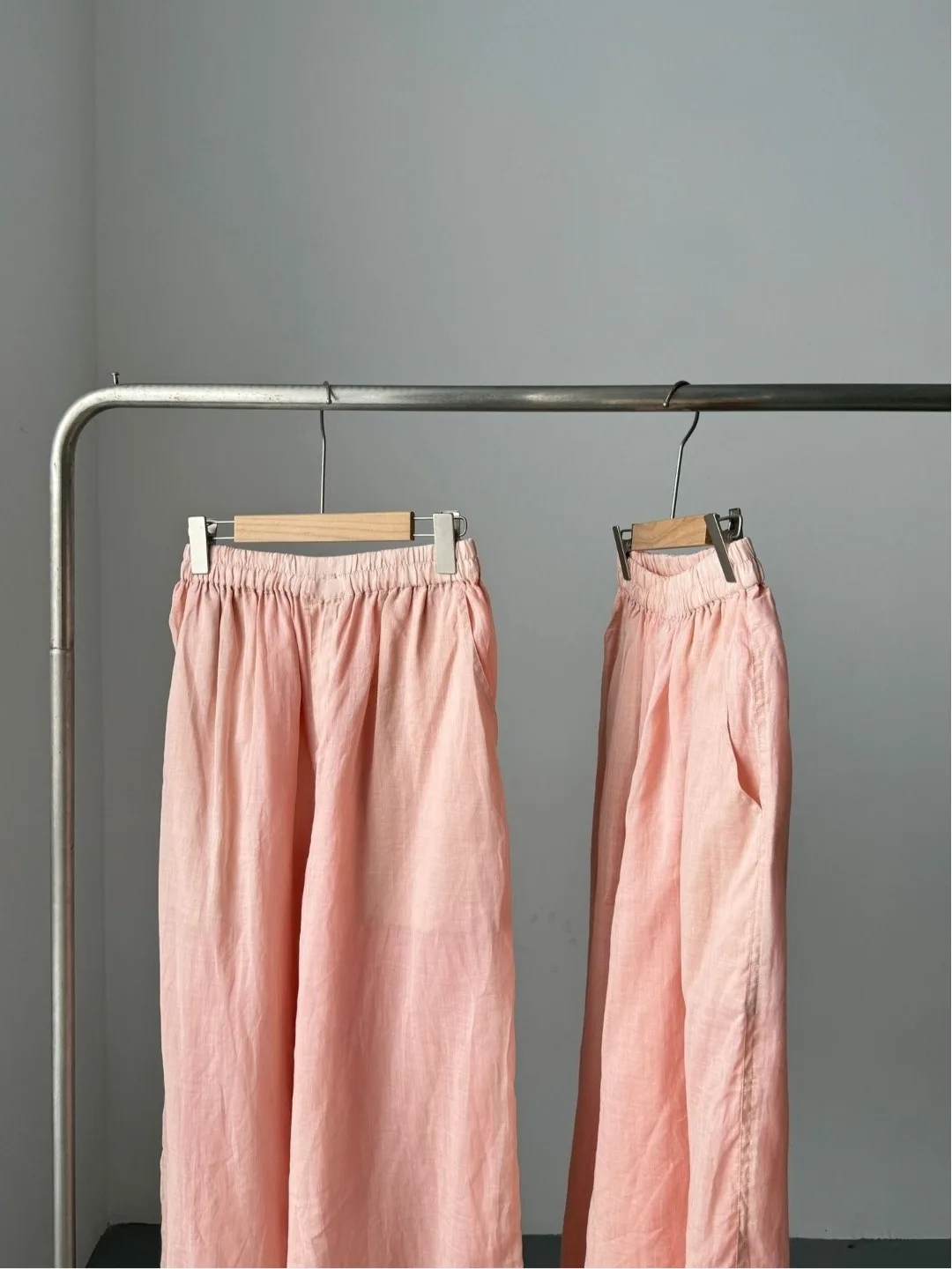 Pantaloni casual larghi Pantaloni lunghi da pendolarismo sottili a doppio strato da donna Pantaloni estivi rilassanti a gamba dritta a vita alta