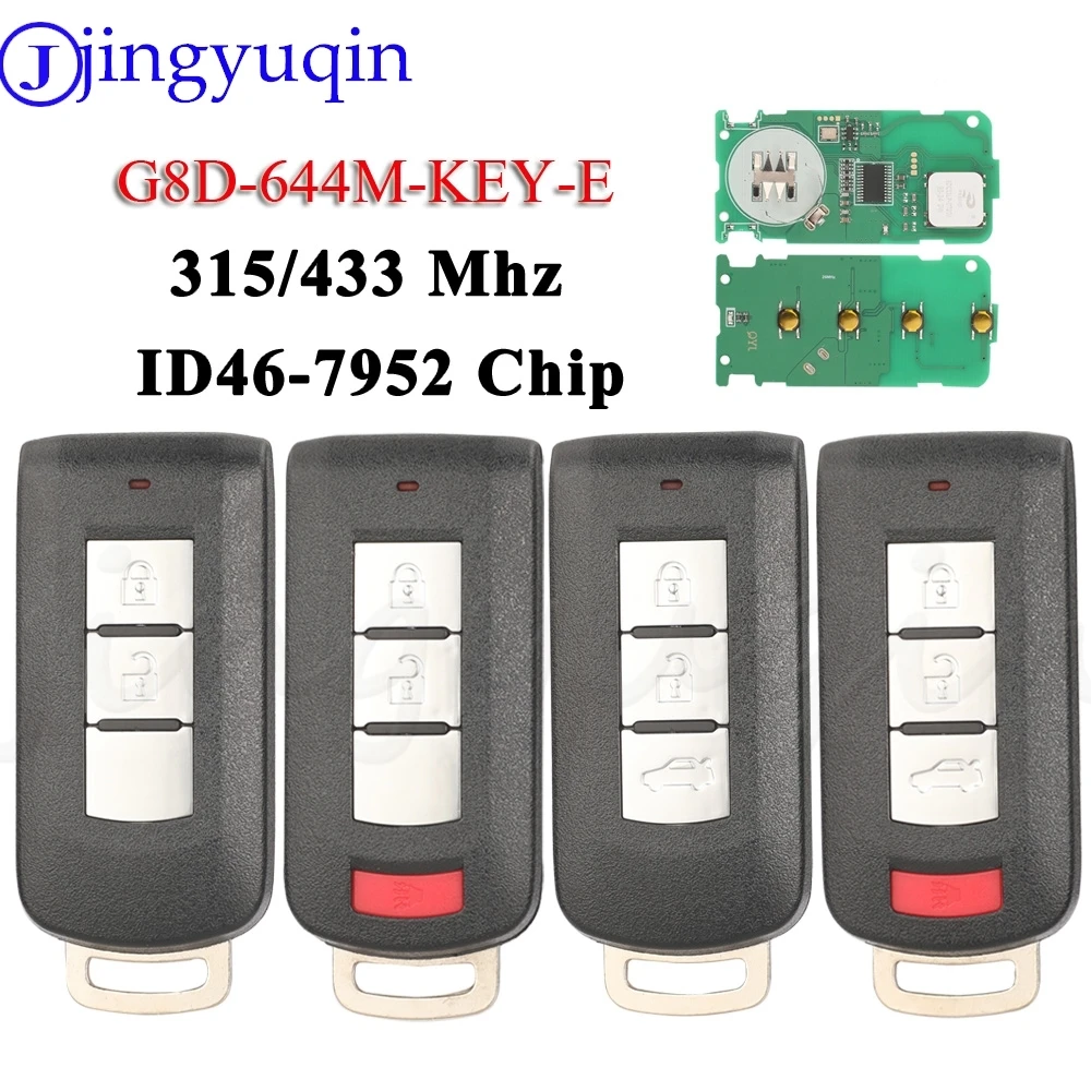 JYQ G8D-644M-KEY-E 원격 자동차 키, 미쓰비시 랜서 아웃랜더 ASX 갈란트 RVR 파제로 쇼군 키리스 고, 315 MHz, 433MHz, ID46 7952