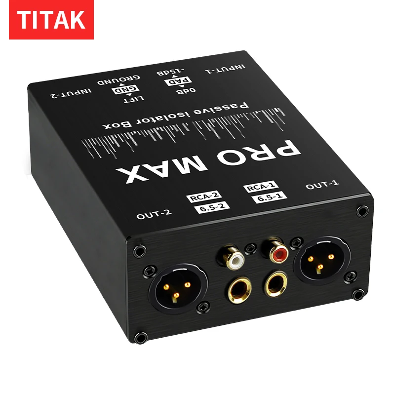 Ground Loop Noise Eliminator 6.35mm to XLR Audio Isolator DI Box Noise Canceller for Guitar Mic Sound Card Mixer Stage Show