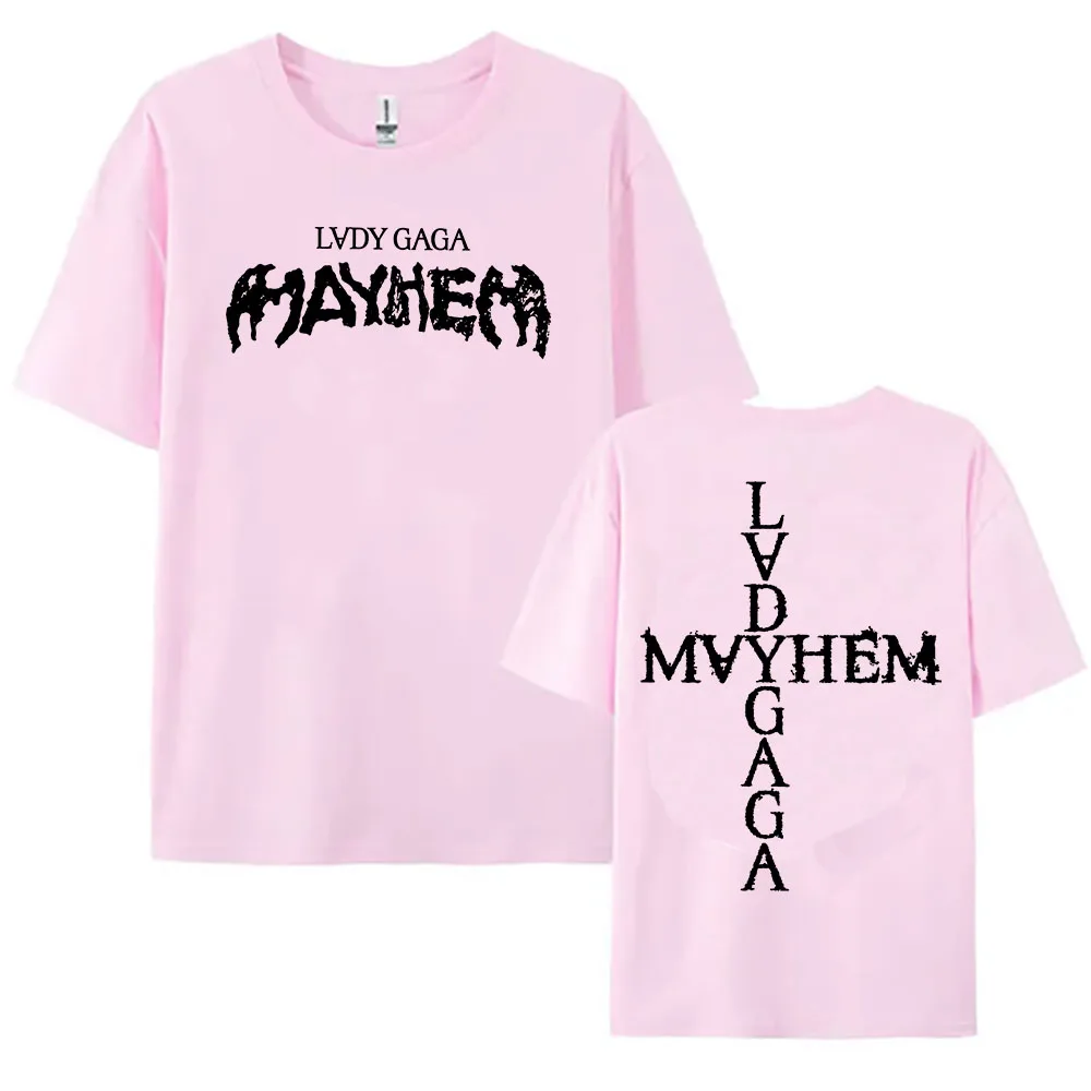 Lady Gaga Mayhem Album 2025 Tshirts New Fashion Singer Printing T-shirt Cotton Soft Short Sleeve Tee-shirt Unisex Streetwear Tee