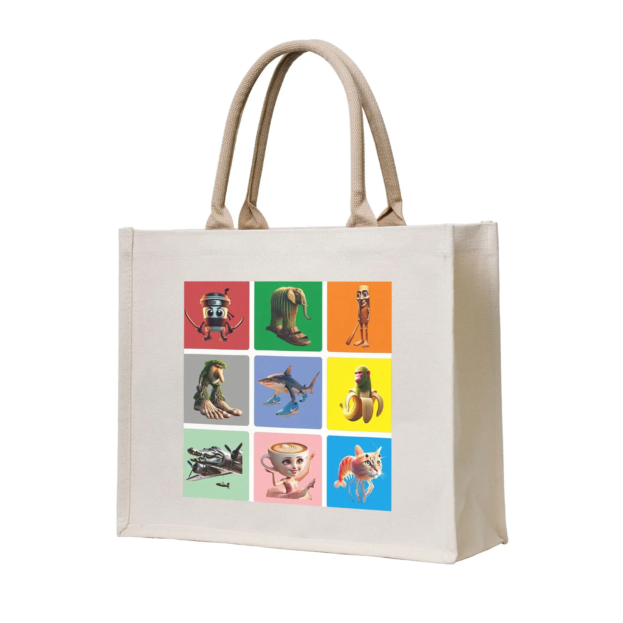 

Сумка-шоппер из холщовой ткани с итальянским принтом, многоразовая, для девочек, на плечо, дорожная сумка