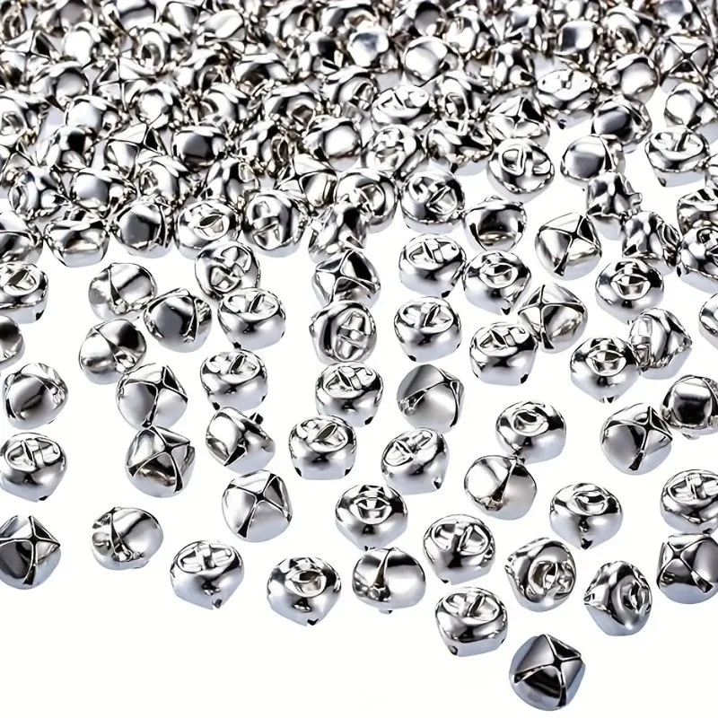 15 pcs 10mm Cross Bells, Clear Crisp Sound for Pet Collar Charm, Metal Alloy Material great for Wedding Decoration, Silver