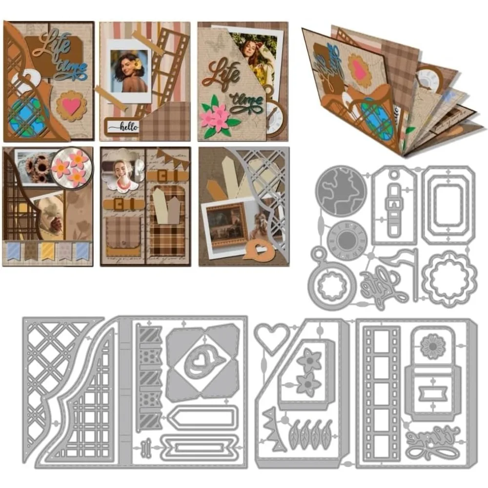Erinnerungsbuch Kohlenstoffstahl-Stanzformen Schablonen für DIY Scrapbooking Fotoalbum Dekorative Prägung Papierkarten