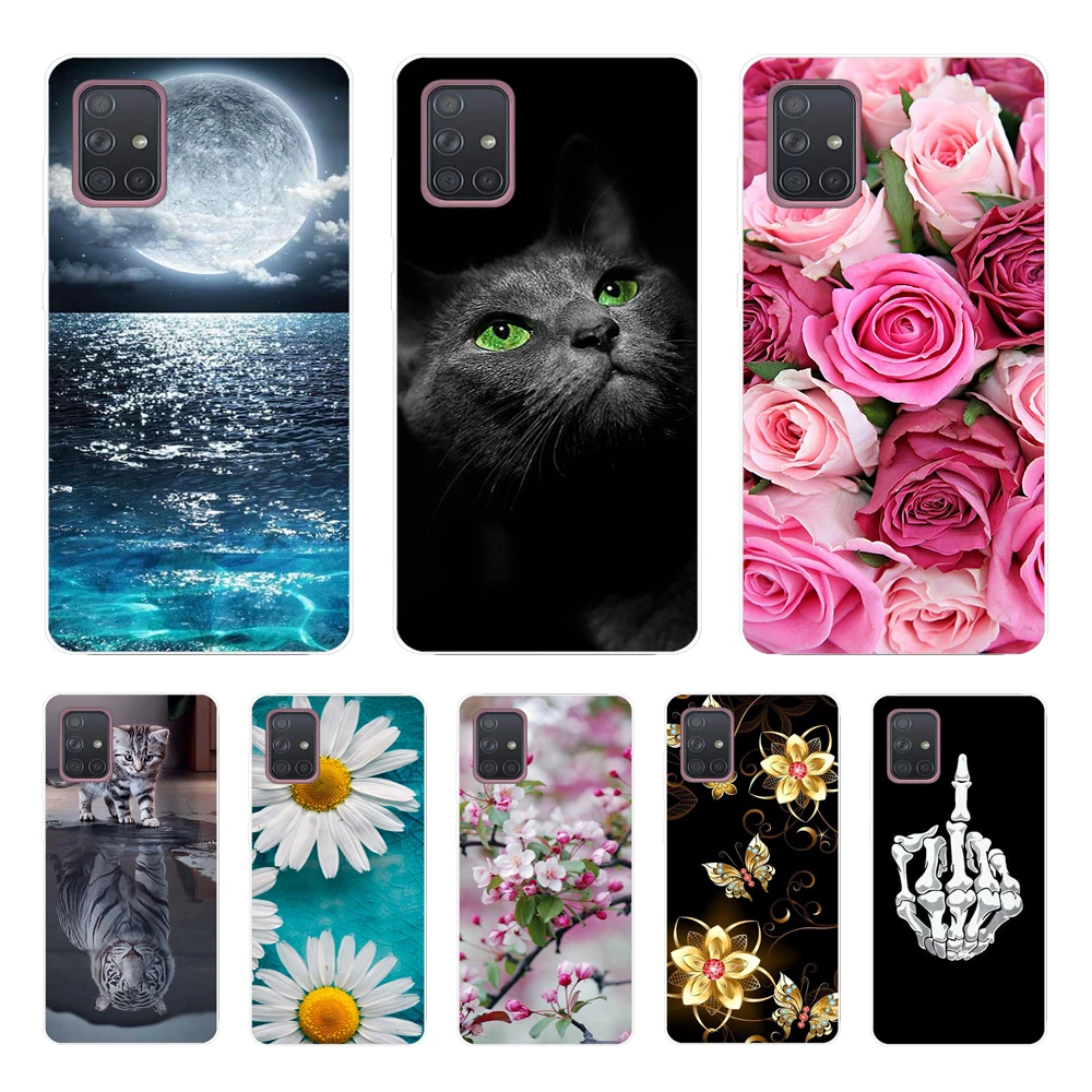 For Samsung Galaxy A51 A71 Case Soft Silicone Cute Cartoon Panda Phone Cases For Samsung A 51 A515F Galaxy A71 A715F Cover Funda