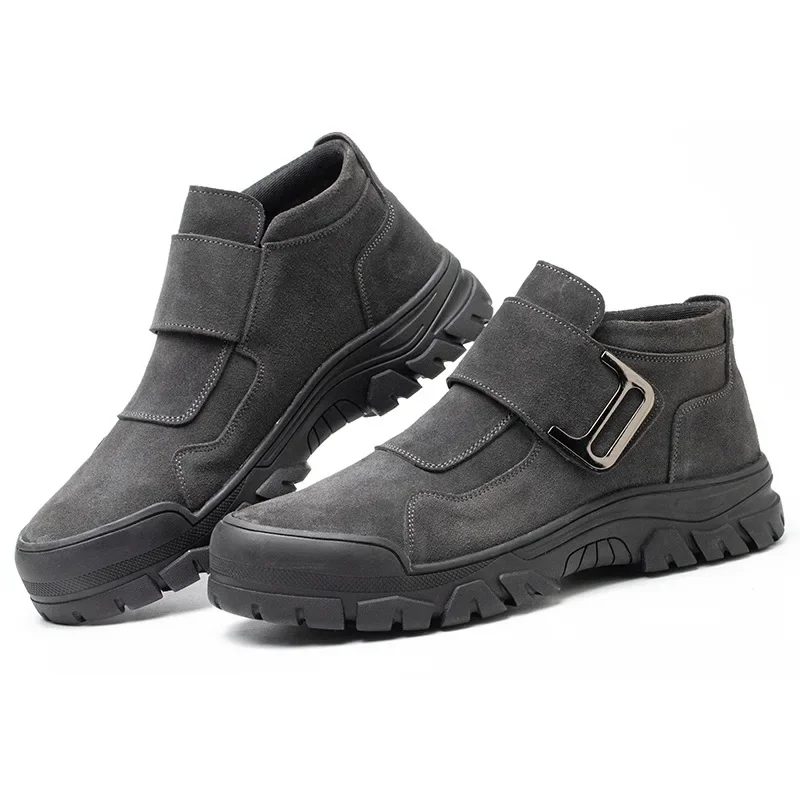 Anti-smash and Anti-puncture Men's Shoes Cowhide Wear-resistant Labor Protection Shoes Welding and Iron-resistant Safety Shoes