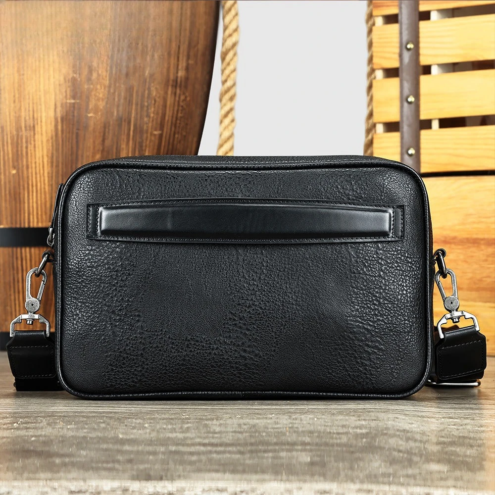 

Fashion Luxury Men's Crossbody Bag Business Genuine Leather Shoulder Bags Men Solid Flap Messenger Bag Men Zipper Bag 2025 New