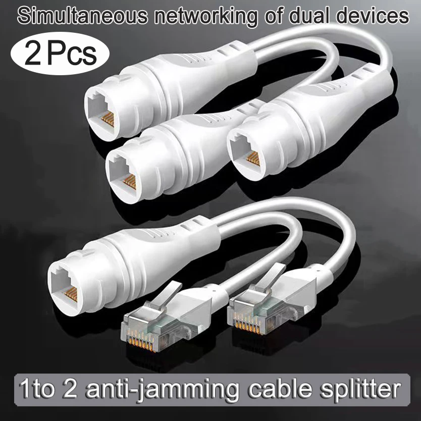 New 1 to 2 Adapter Network Splitter Poe Switch Connector Rj45 Outdoor Waterproof One Wire Dual Purpose Poe Synthesizer Separator