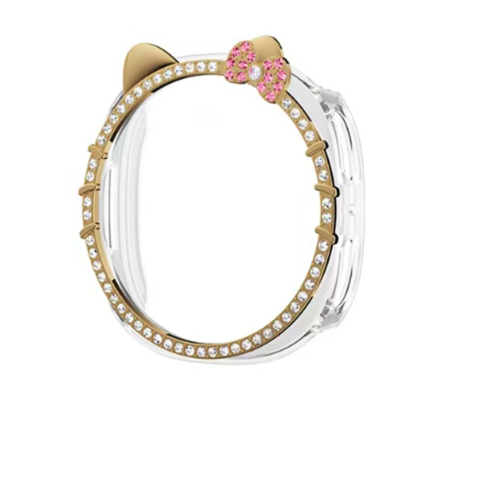 حافظة لطيفة على شكل قطة كيتي لساعة سامسونج جالاكسي 8 40 مللي متر 44 مللي متر حامي الماس ملحقات الساعة الذكية للنساء غطاء سامسونج watch8