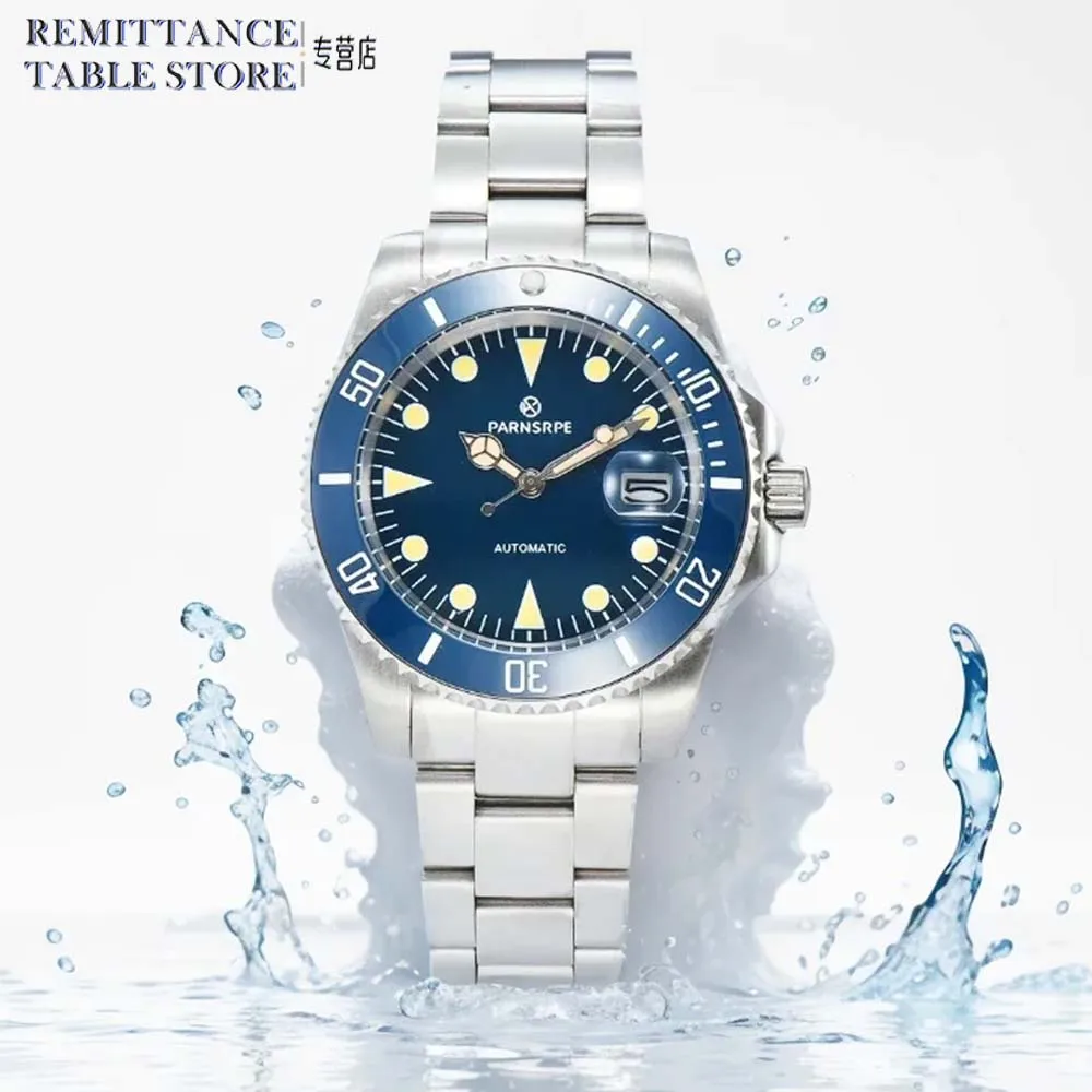 

Parnsrpe Brand 40mm Business Automatic Mechanical Watch Waterproof 316L Stainless Steel Men's Watch Clock Gift