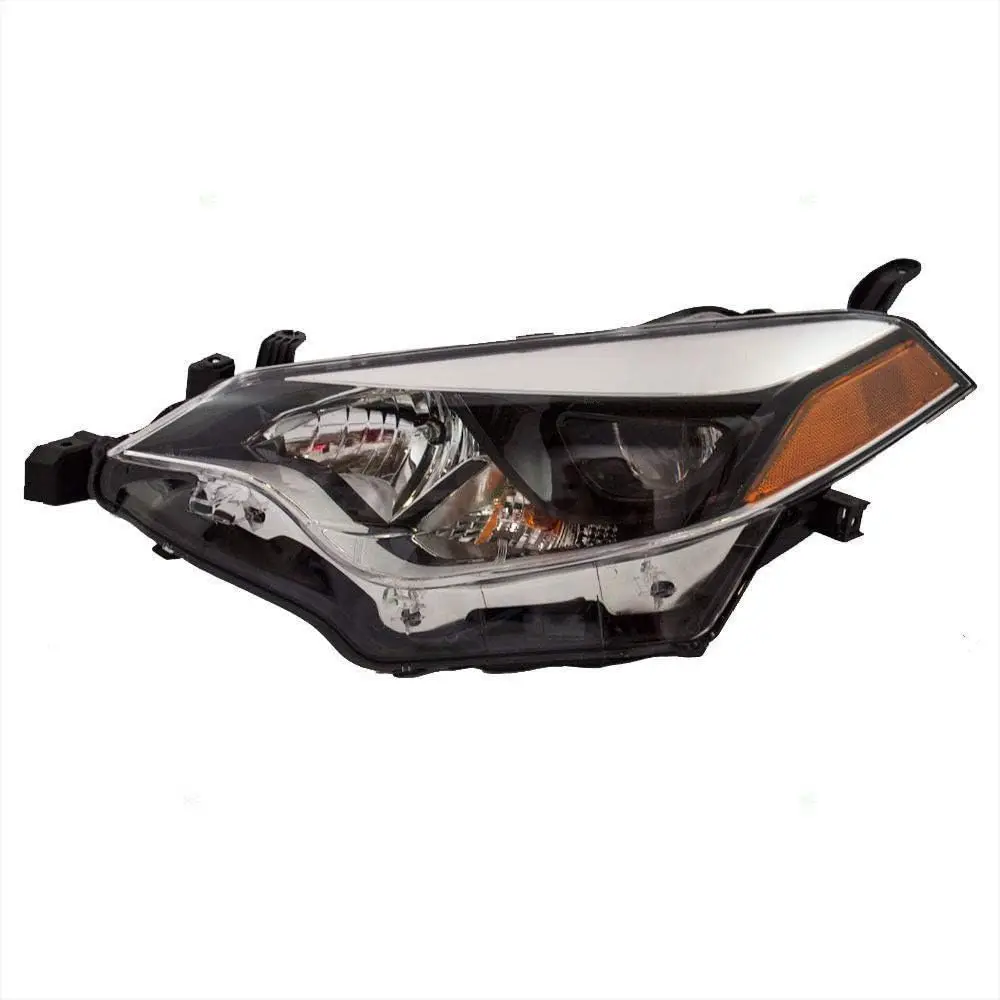 

2014 2015 2016Toyota Corolla Headlight Assembly Left Driver Side Headlamp Halogen Headlights Replacement Black Housing OEM 81110
