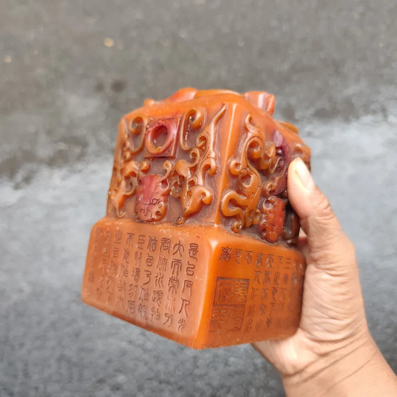 الحرف الراتنج العتيقة تقليد شوشان حجر نحت الزنجفر ختم مطلي بالذهب مع نقوش غرفة المعيشة الزينة الزخرفية