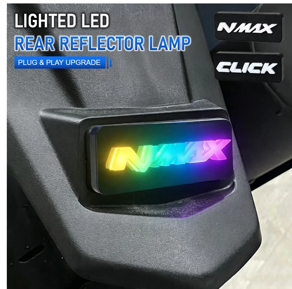 3D MotorcycleRGB Badge Light For NMAX CLICK Universal Static Rainbow Logo Lamp Easy Install Reflective Strip Replacement