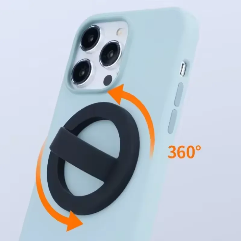 Pegangan Ponsel Silikon Magnetik Nyaman Bentuk Lingkaran untuk MagSafe, Daya Cengkeram Kuat untuk iPhone 17 16 15/14/13 Android