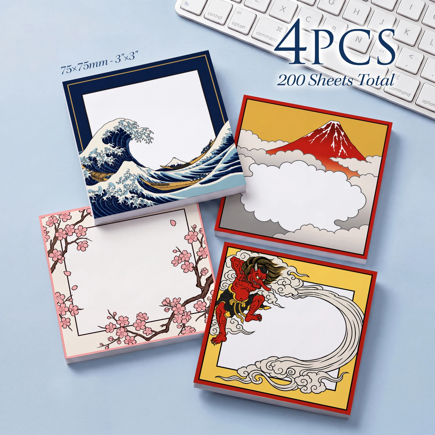 Total Stationery & Office Supply - 4pcs Japanese Style Sticky Notes Set,