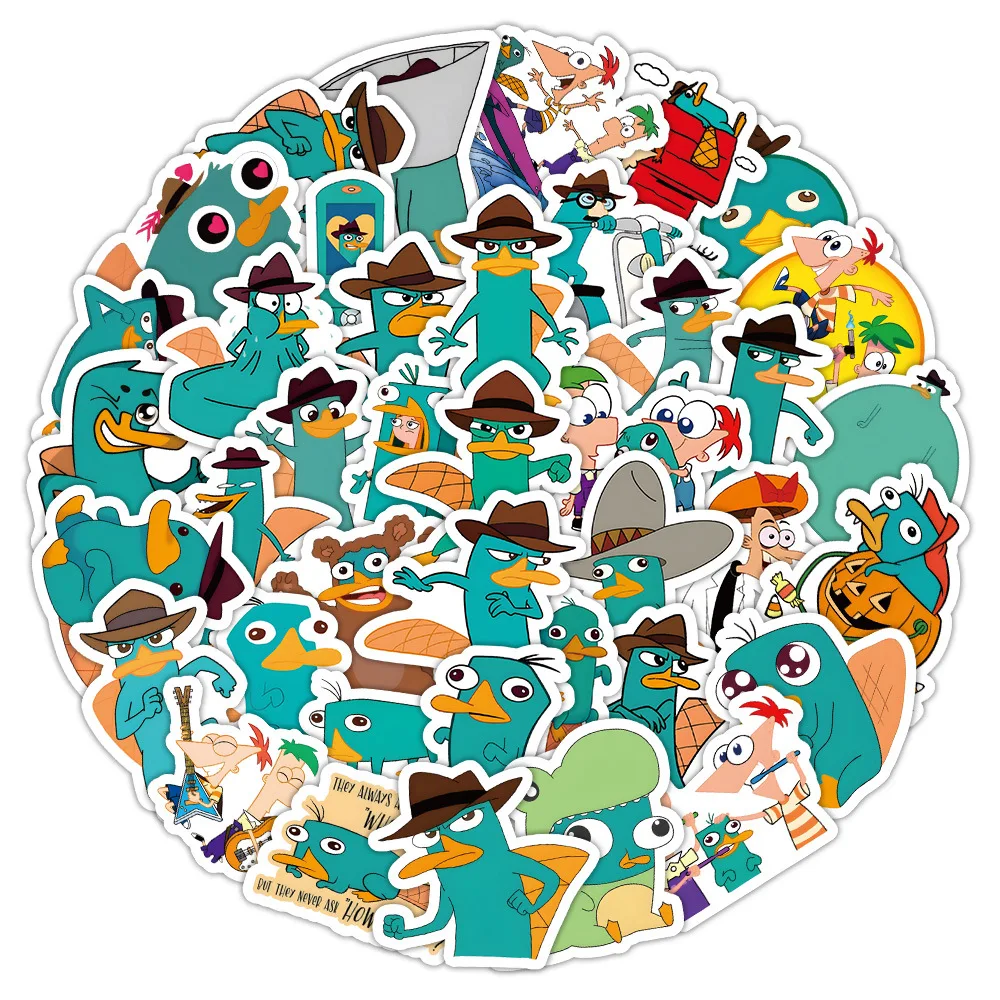 10/30/60 Buah Stiker Kartun Phineas And Ferb Lucu Stiker Grafiti Perry The Platipus Animasi Mainan Anak-anak Laptop Gitar Sepeda