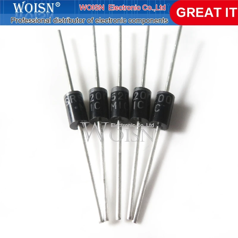 50PCS Chipsatz SR5200 SB5200 DO-41 Schottky Diode