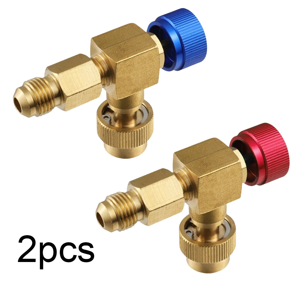 High Strength Brass Control Valve Set For R22 R404 R407 Air Conditioning Safety Valve Safety Liquid Adapter